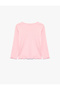 Heart Printed Crew Neck Long Sleeve Camisole Cotton T-Shirt - 4