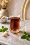 6-Piece Glass Tea Cup with Handle and Stripes, 120ml - 2
