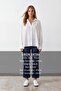 Women's white jacquard oversize woven shirt alc-x15629 - 2