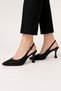 Glittery Heeled Women's Sandals (8cm) Black - 3