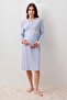 Long Sleeve Patterned Lycra Viscose Maternity Dressing Gown Nightgown Set - 6