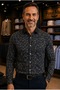 Long Sleeve Patterned Cotton Poplin Slim Fit Men's Shirt