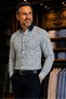 Long Sleeve Patterned Cotton Poplin Slim Fit Men's Shirt