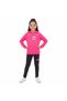 Girl's Fuchsia Hooded Glitter Printed Top and Bottom Set – Sweatshirt and Leggings