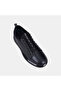 Men's Black Flexible Leather Sneaker with Elastic Laces - 7