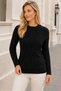 Women's Round Neck Long Sleeve Hair Braided Patterned Stylish Casual Black Knitwear Sweater - 2