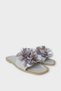 Women's Rose Flower Gift Bundle Dowry Slippers Gray - 4