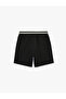 Parachute Fabric Comfortable Fit Pocketed Striped Rubber Detailed Sports Shorts - 2