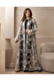 Luxury Floral Embroidered Open Abaya with Matching Hijab Shawl - 6