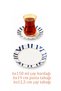 Yasemin Dicle 18 Piece Striped Porcelain Cake and Tea Set Presentation Set for 6 People - 4