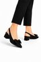 Ribboned Satin Low Heel Women's Sandals Shoes (4cm) Black