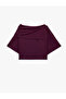 Viscose Blended Layered Collar Off-The-Shoulder Bat Sleeve Blouse - 2