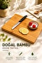 Bamboo Cutting Board 24X34 cm Large Size Natural Wooden Kitchen Chopping Board with Metal Handle - 2
