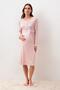 Long Sleeve Patterned Lycra Viscose Maternity Dressing Gown Nightgown Set - 6