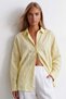 Women's Yellow Jacquard Oversize Woven Shirt Alc-X15629