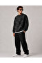 Men's Oversize Crew Neck Sweatshirt with Self-Dye Pattern, 3-Yarn Thick, Winter Style