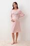 Long Sleeve Patterned Lycra Viscose Maternity Dressing Gown Nightgown Set - 7