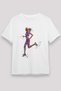 Running Printed Unisex White T-Shirt - Tshirt