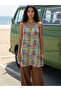 Multi-Color Abstract Print Strappy Top