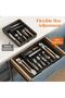 Cutlery Box for Drawers, Adjustable Plastic Organiser Kitchen Depth 38 cm, Cutlery Insert 7- - 7