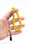 Zeyzun Signed Ottoman Model Yellow Crimped Amber Efe Mascot Prayer Beads - 5