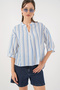 Women's Striped Oversize Blouse 1447 - Blue - 3