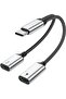 محول USB C، موصل ذكر إلى أنثى مزدوج، محول شحن متعدد المنافذ لأجهزة ماك وإكس بوكس ون