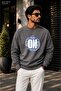 Men's Stay Stronger Circular Typography Printed Cycling Round Neck Casual Sweatshirt