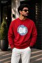 Men's Stay Stronger Circular Typography Printed Cycling Round Neck Casual Sweatshirt