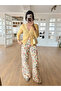 Yellow-Pink Floral Patterned Denim Trousers - 2Y251033 - 2