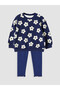 Two Mt Shop Quality Navy Blue 3 Threaded Yarn Floral Standard & Regular Girls' Set
