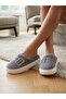 Gray Popart Buckle Plush Women's Slippers / Daily Home Shoes - 2