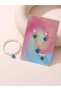 Girls Blue Flower Charm Pearl Necklace, Bracelet, Ring and Earrings Set - 7