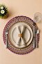 Decorative Single Placemat Flat Model Round American Service Placemat Knitted Placemat Handmade Stylish Table Decoration Dining Table Breakfast Table Tableware Decor Home and Kitchen Accessory