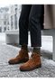 Tan Suede Leather Women's Daily Boots - 2
