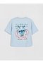 Lcw Kids Blue Stitch Printed Girl's T-Shirt and Shorts - 5