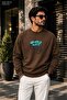 Men's Street Style Graffiti Typography Printed Cycling Round Neck Casual Sweatshirt