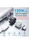هاسثيب محول USB C بزاوية قائمة بزاوية قائمة 90 درجة، موصل نوع C مع شحن سريع بي دي 120 واط، نقل بيانا - 2