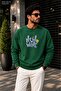 Men's New Wave Typography Printed Cycling Round Neck Casual Sweatshirt