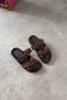 Klim Bitter Brown Women's Slippers with Pin Detail