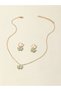 Girls Green Butterfly Charm Necklace and Earring Set - 4