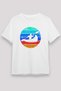 Canoe Printed Unisex White T-Shirt - Tshirt