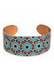 Black Copper Baklava Wide Form Thick Copper Bracelet, Hand-Embroidered Adjustable Model - 3