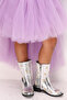 Gold Star Embroidered Girls' Silver Cowboy Boots - 3