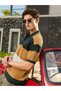 Men Multi-Color Block Knit Relaxed Fit Polo T-Shirt - 2