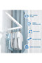 Clothes Drying Rack, Wall Mounted Clothes Rack, Aluminum Alloy Folding Hanging Rack, Three-Fold Space-Saver, Retractable, Strong Load-Bearing, for Balcony, Laundry, Bathroom, Closet (White) - 3