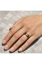 Black Silver Geometric Thin Copper Ring, Hand-Embroidered Adjustable Model - 4