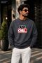 Men's Just Chill Slogan Printed Cycling Round Neck Casual Sweatshirt