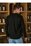 Men Obsidian Black Breezy Mandarin Shirt - 4
