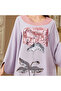 Purple Contrast Round Neck Jalabiya with Sequin Floral Embellishment - 6